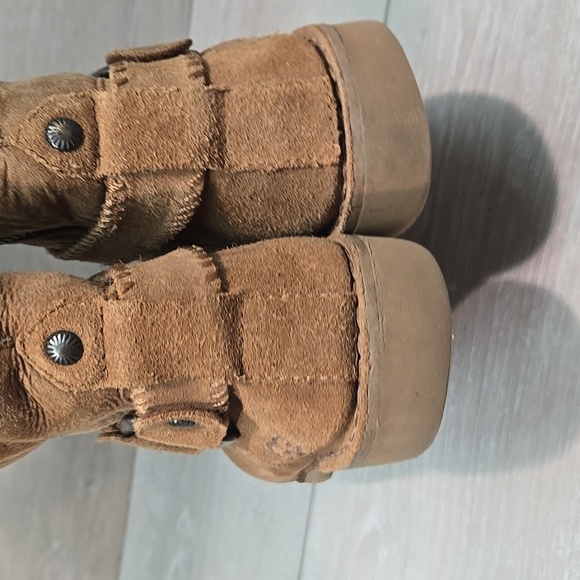 Ugg Australia Women Brown Suede Tall Boots Riding Sheepskin Shoes Sz 8 - Picture 5 of 13